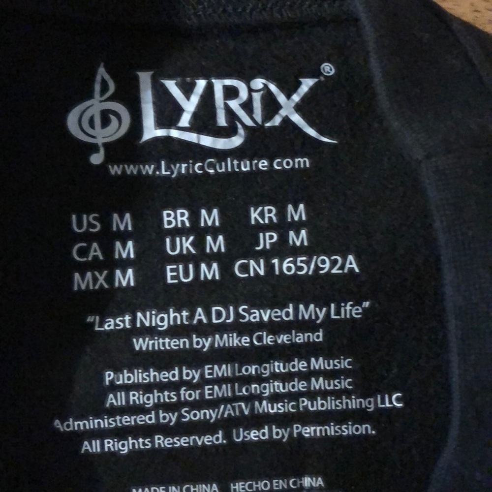 NWT Lyrix Last Night A DJ Saved My Life Sweatshirt - Picture 5 of 5